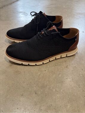 Nautica Black Knit Oxfords with Brown Trim